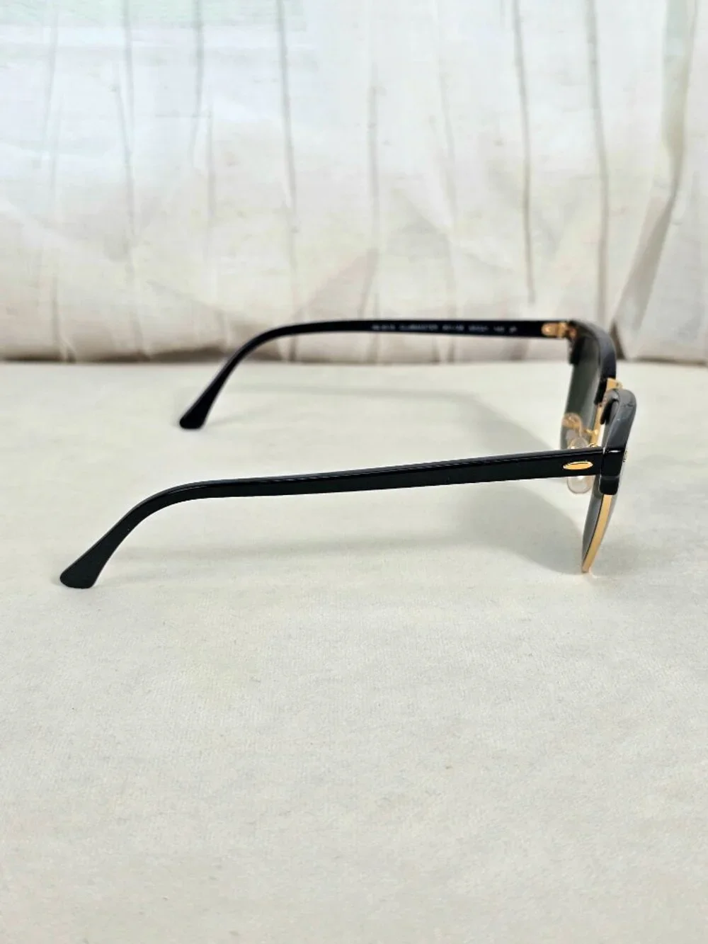 Ray-Ban Clubmaster Polarized Sunglasses RB3016 Black Gold Classic G15 Lenses w/ - Picture 6 of 13